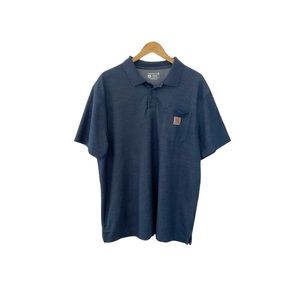 Carhartt Mens Loose Fit Polo Work Shirt‎ Size XL Blue